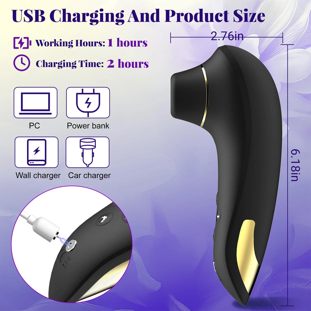 Heating Sucking Vibrator Female 5 Speeds 8 Suck Modes Clitoris Nipple Stimulator Anal Suction Massager Adult Sex Toys for Women