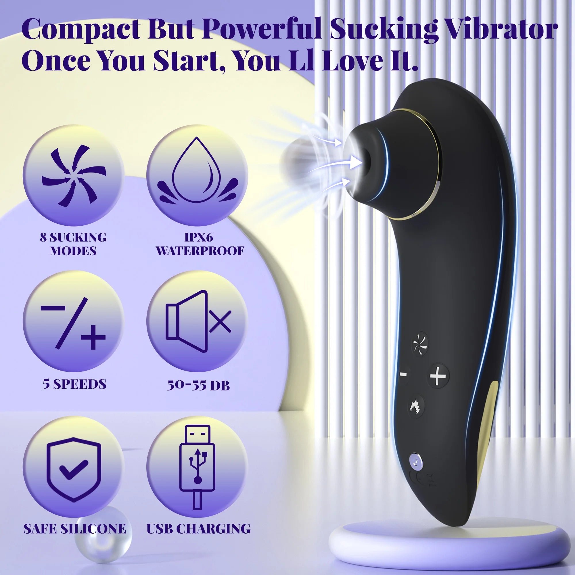 Heating Sucking Vibrator Female 5 Speeds 8 Suck Modes Clitoris Nipple Stimulator Anal Suction Massager Adult Sex Toys for Women