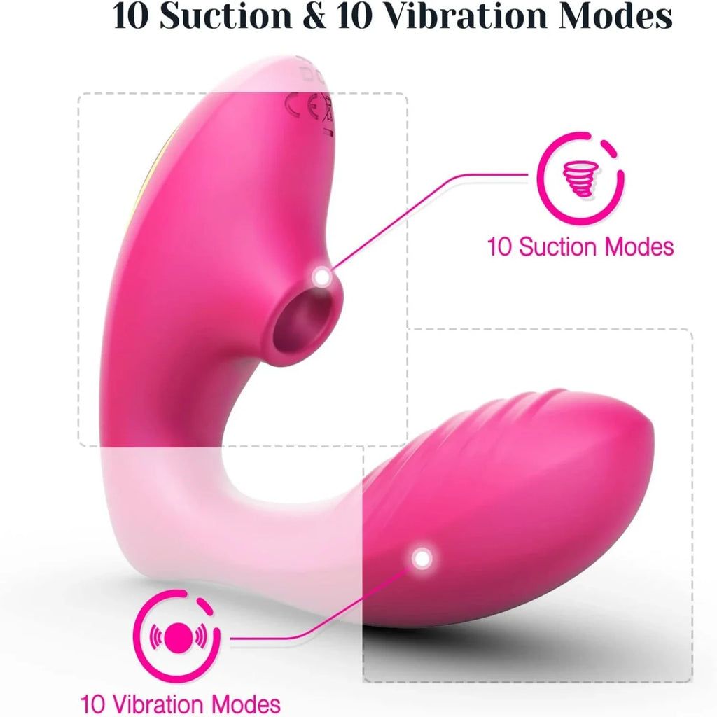 Woman Wear Sucking Tease Vibrator Clitoris Vagina G-Spot Mastubator Dildo Anal Prostate Masturbation Sucker Sex Toys for Couple